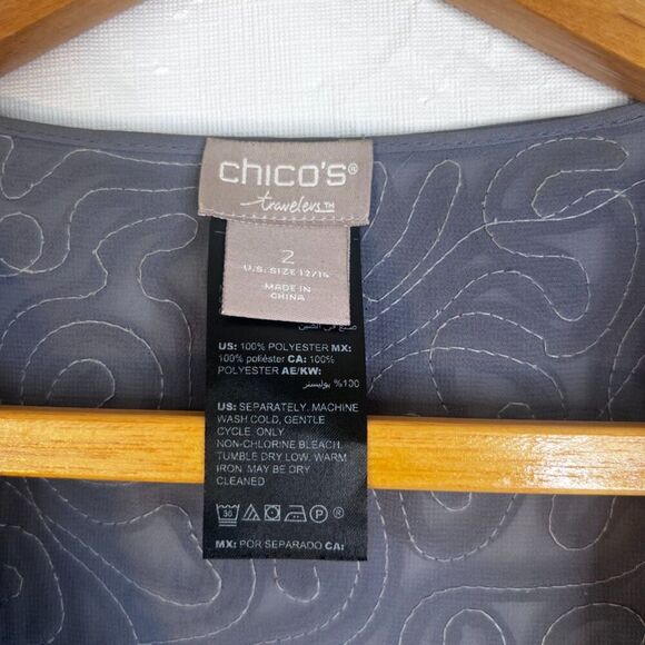 Chicos Travelers Soutache Swirl Jacket Special Occasions Evening Cocktail 2/MD - Picture 8 of 11